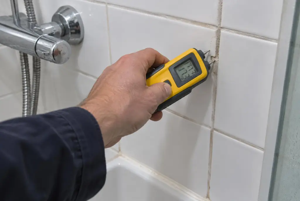 Lekdetectie Maarn – vochtmeter op badkamertegels bij de douche